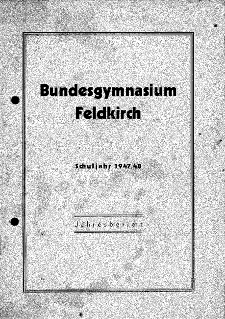 Jahresbericht 1947-1948 Deckblatt