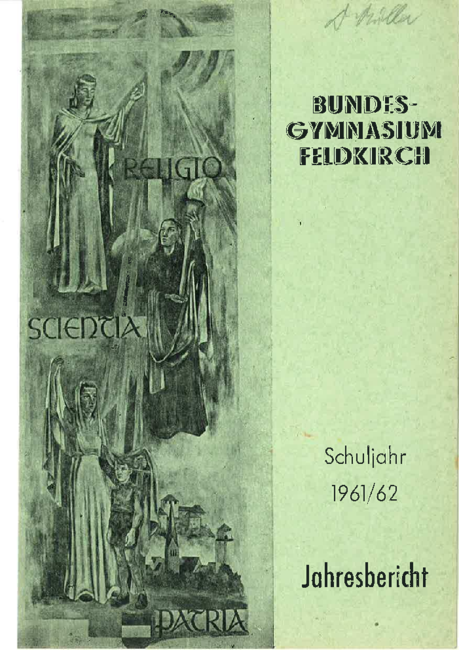 Jahresbericht 1961-1962 Deckblatt
